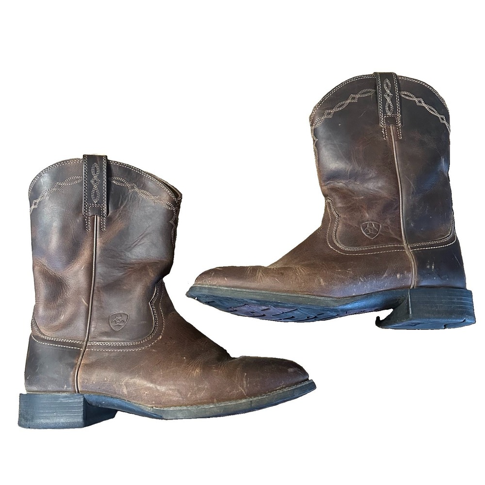 Ariat Brown Distress Mens Heritage Roper Western Boot Round Toe 8 D 10002284 *R*
